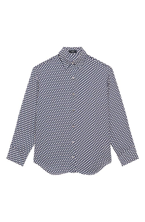 THEORY THEORY GEO PRINT RELAXED BUTTON-UP SHIRT