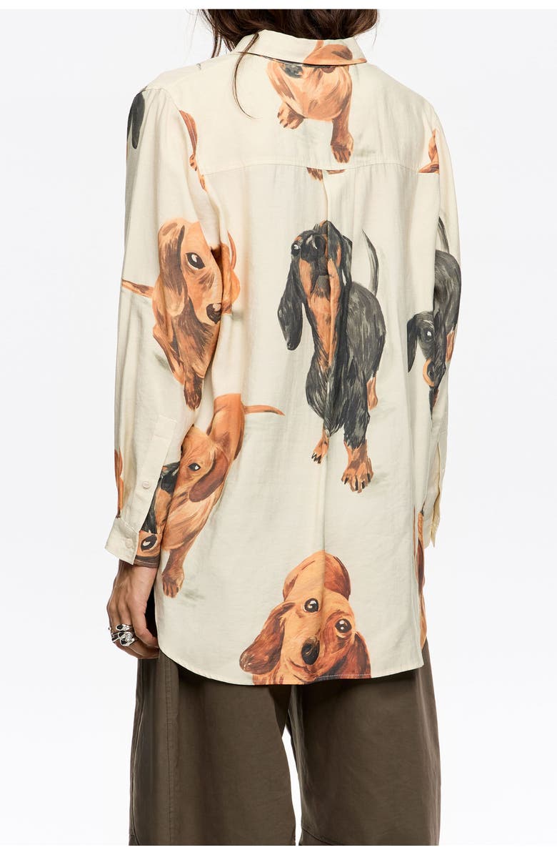 Bimba y Lola Straight Dogs Shirt, Alternate, color, Dogs Ivory