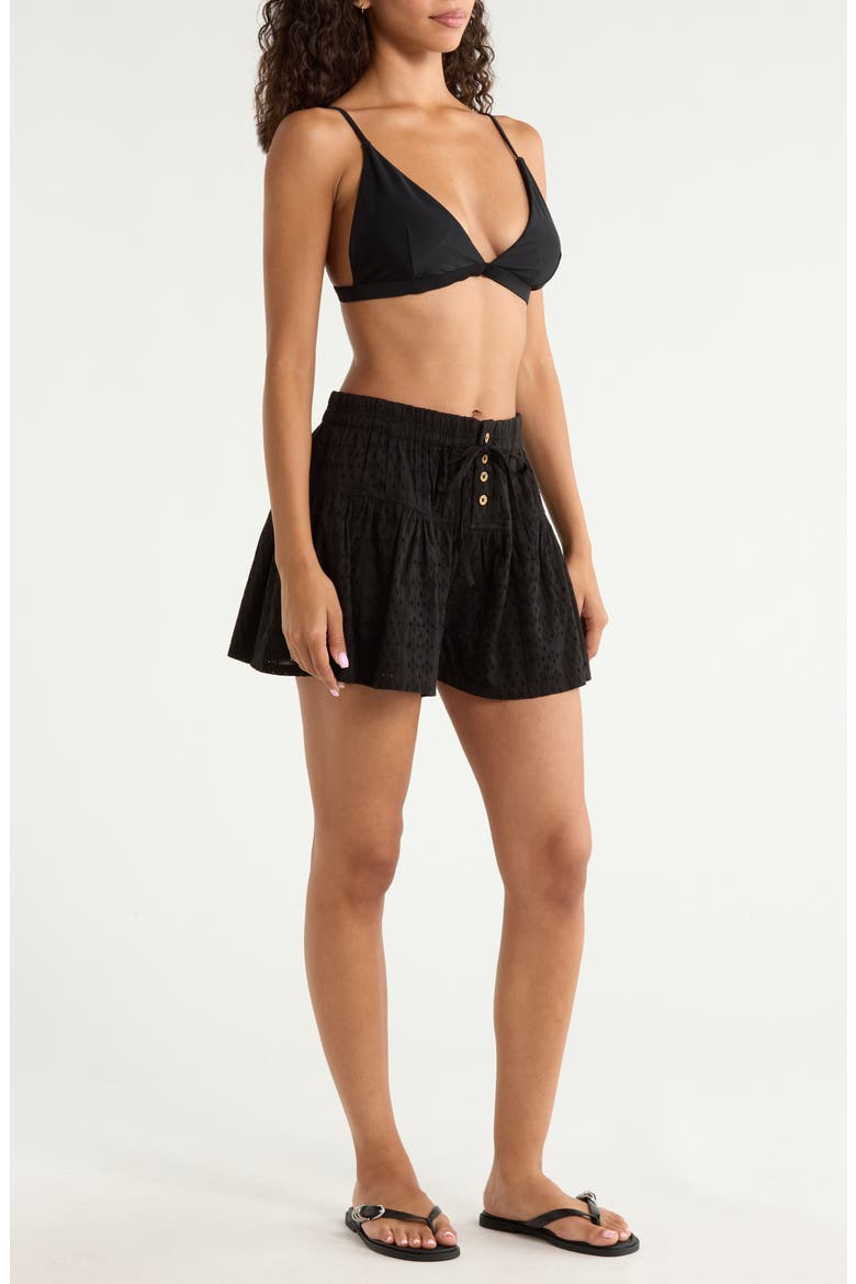Eyelet Skort, Alternate, color, BLACK