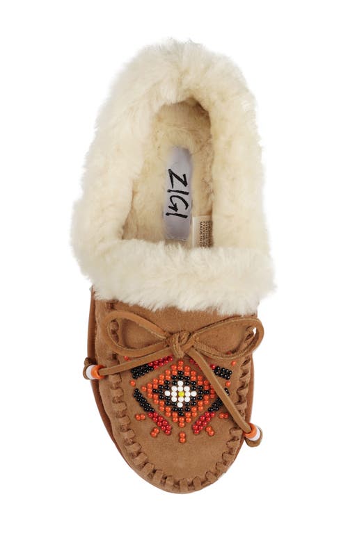 Zigi Birdy Faux Shearling Platform Slipper In Tan Suede