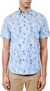 Brooklyn Brigade Slim Fit Barlow Vintage Floral 4-Way Stretch Performance Short Sleeve Shirt