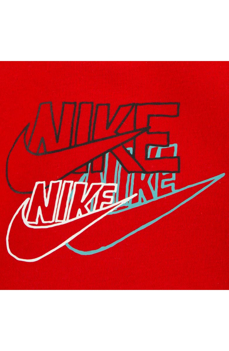 Nike Stacked Futura Logo Sweatshirt & Joggers Set, Alternate, color, Black/ Red