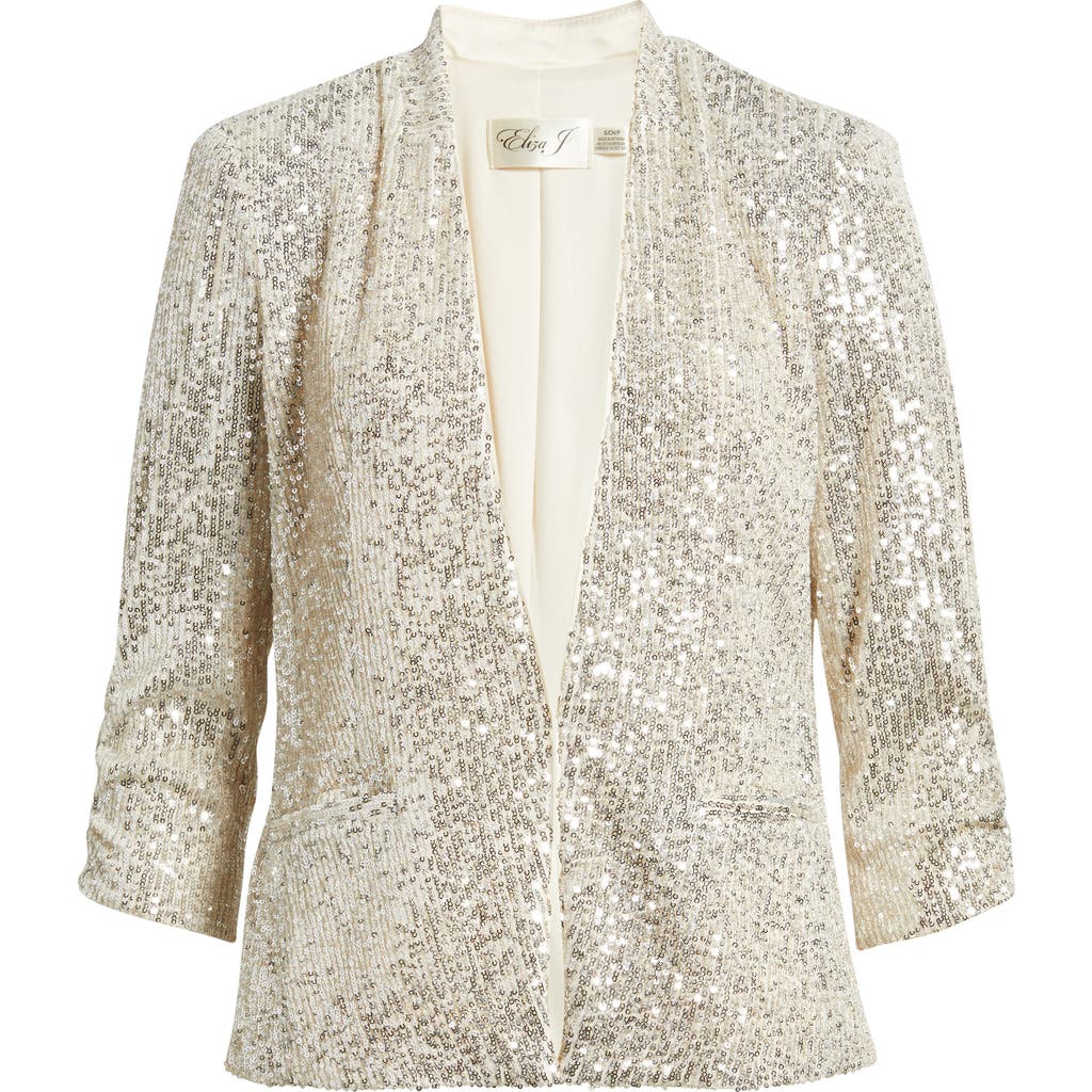 Eliza J Sequin Blazer In Silver
