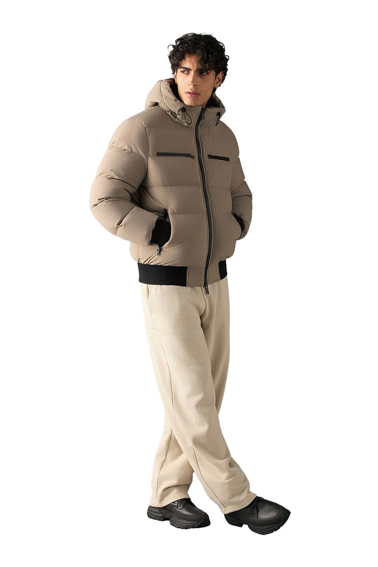 Soho Water Repellent Down Bomber Jacket, Alternate, color, ASHEN