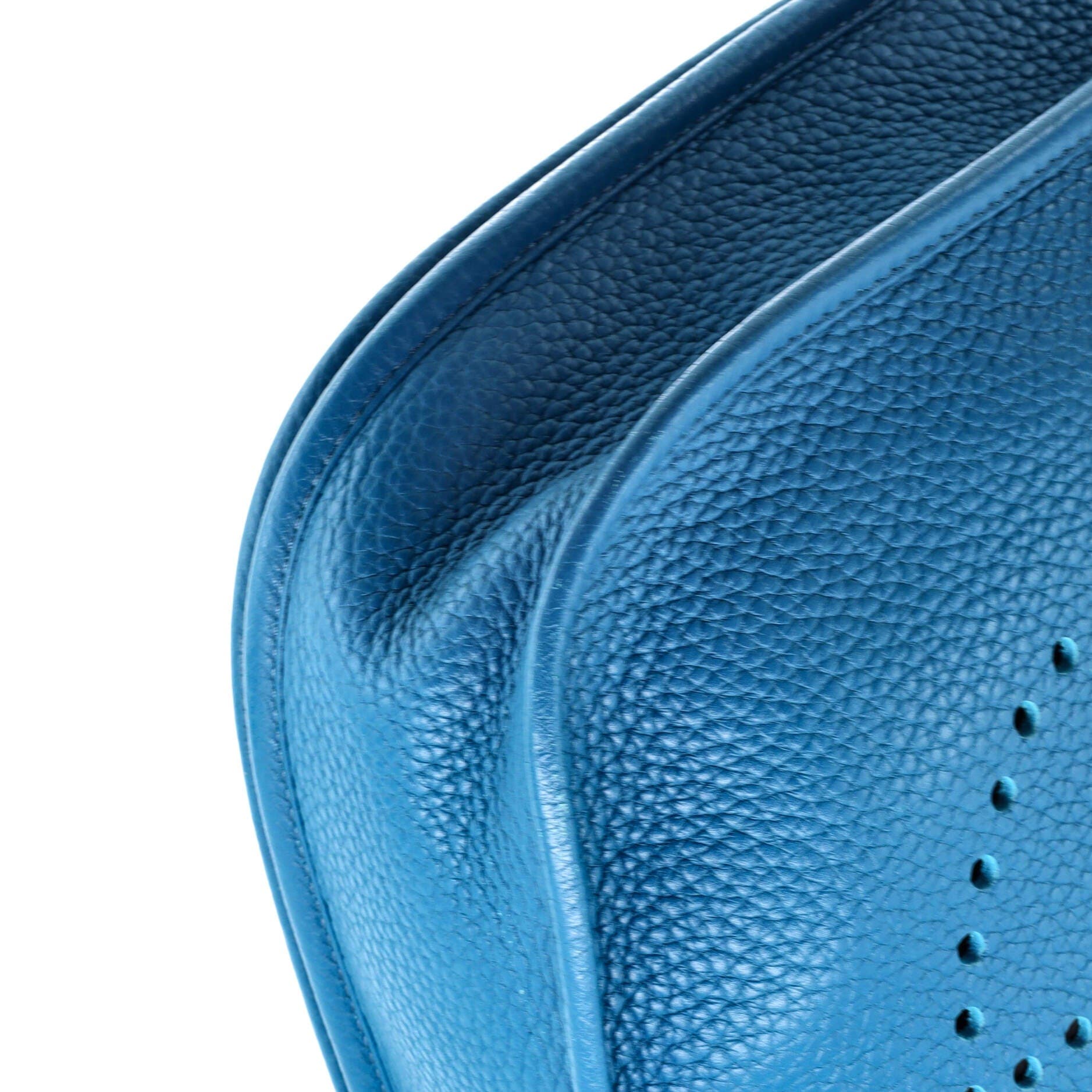 Pre-Owned Hermes Evelyne Bag Gen III Clemence PM, Alternate, color, Bleu Izmir