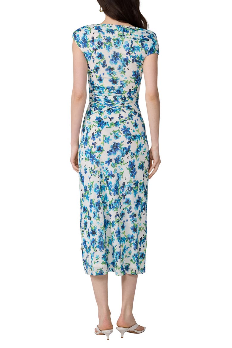 Wittrock Floral Off the Shoulder Faux Wrap Midi Dress, Alternate, color, MEADOW IBIZA BLUE