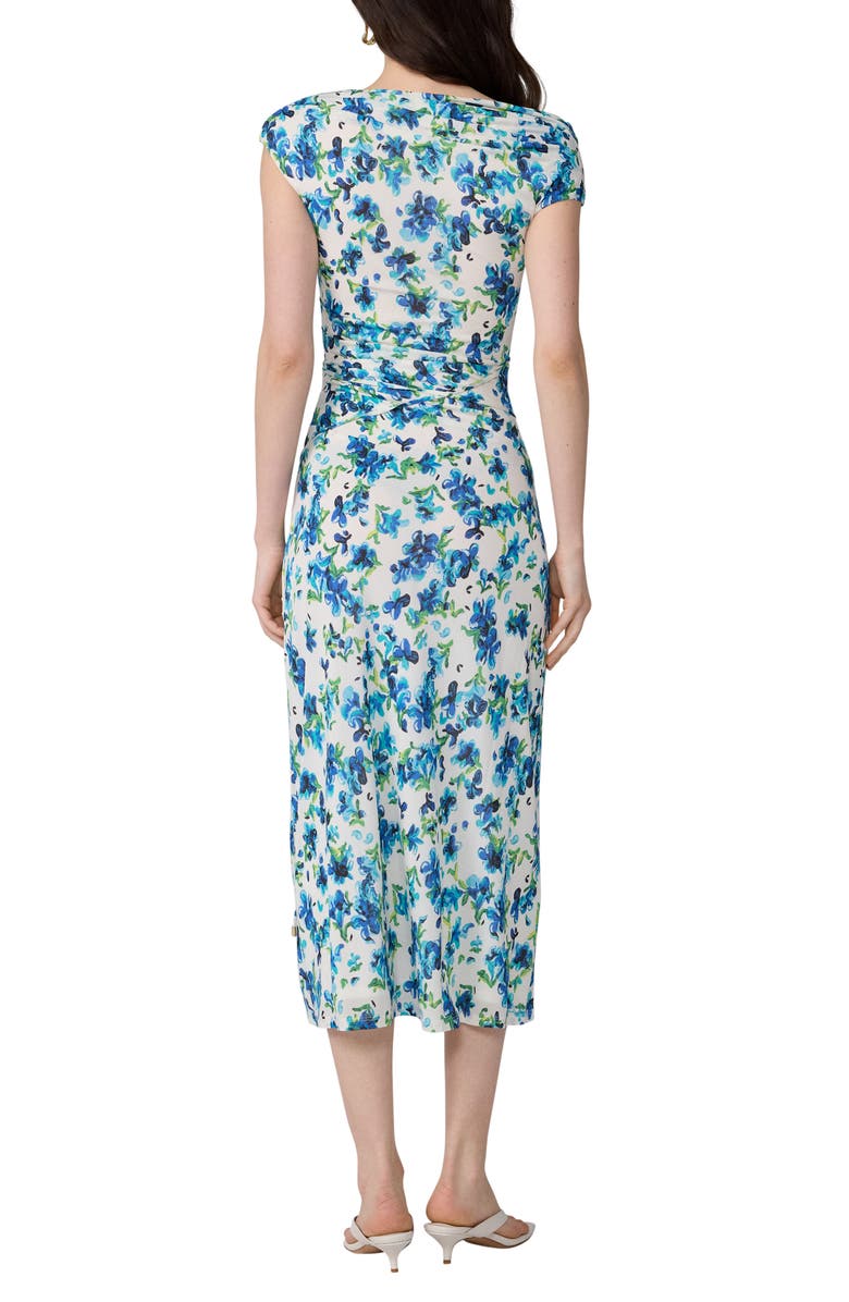 Diane von Furstenberg Wittrock Floral Off the Shoulder Faux Wrap Midi Dress, Alternate, color, Meadow Ibiza Blue