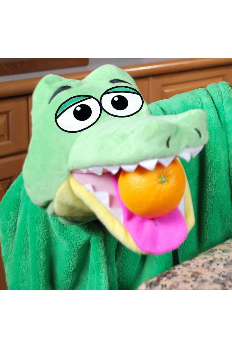 Gator Green, 2 in 1 Plush Puppet & Blanket, Alternate, color, Multicolored