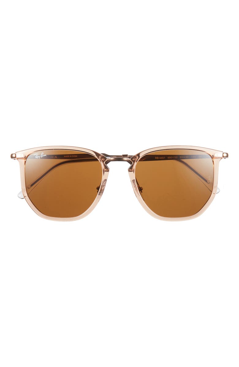 Ray-Ban 53mm Geometric Sunglasses, Main, color, Brown