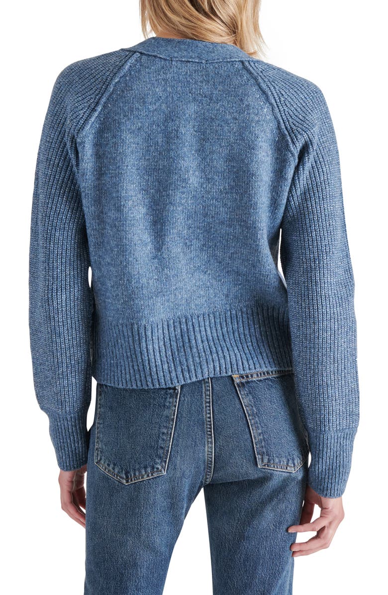 Steve Madden Beckie V-Neck Cardigan, Alternate, color, Blue Dusk
