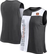 FANATICS Women's Fanatics Branded Black/White Cincinnati Bengals Script Color Block Tank Top