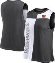 FANATICS Women's Fanatics Branded Black/White Cincinnati Bengals Script Color Block Tank Top