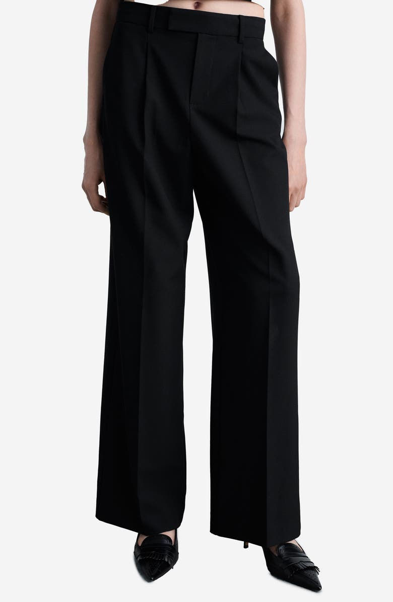 MANGO Straight Leg Suit Pants, Main, color, Black
