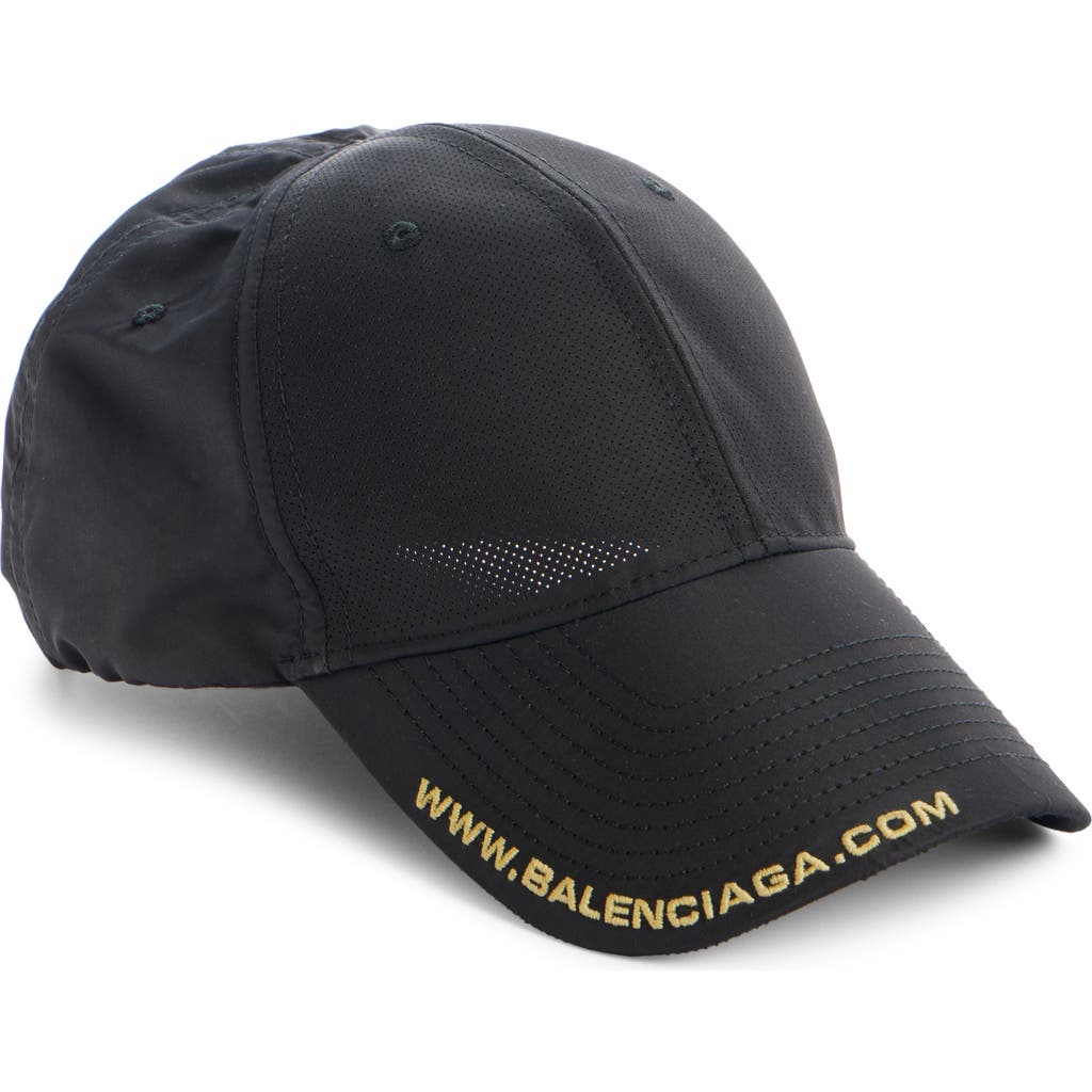 Balenciaga Perforated Webs Baseball Cap In 1000 Black