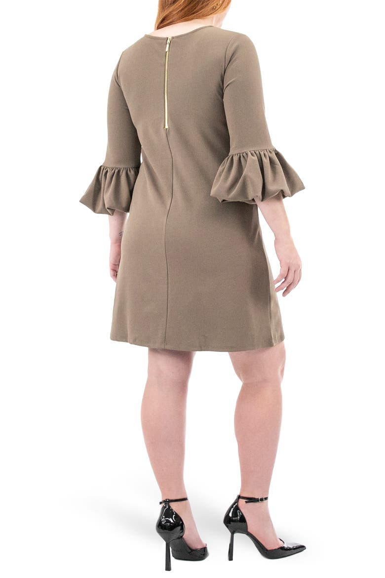 Gathered Boat Neck Shift Dress, Alternate, color, MINK