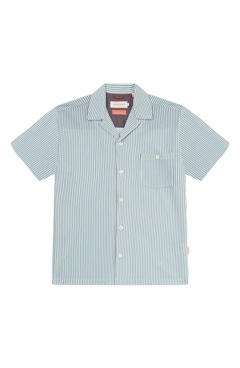 Stripe Jacquard Camp Shirt