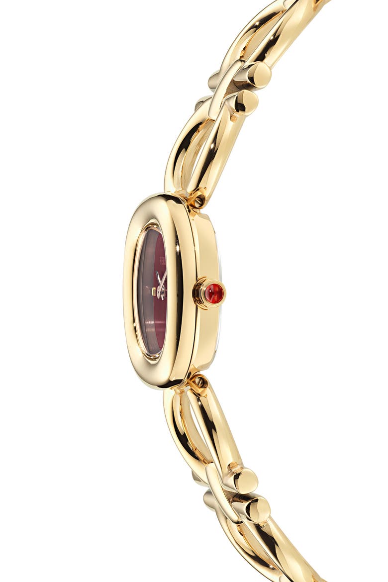 Double Gancini Bracelet Watch, 25mm, Alternate, color, YELLOW GOLD