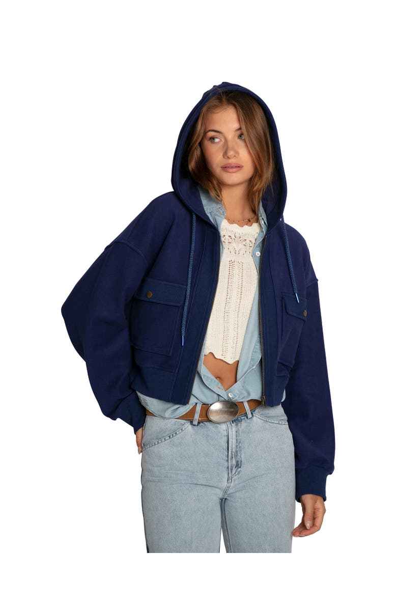 Belle & Bloom Fireside Cropped Utility Zip Jacket, Alternate, color, Navy