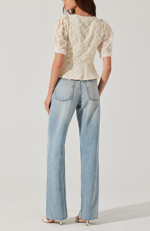 Astr The Label Cherian Floral Lace Top In Cream
