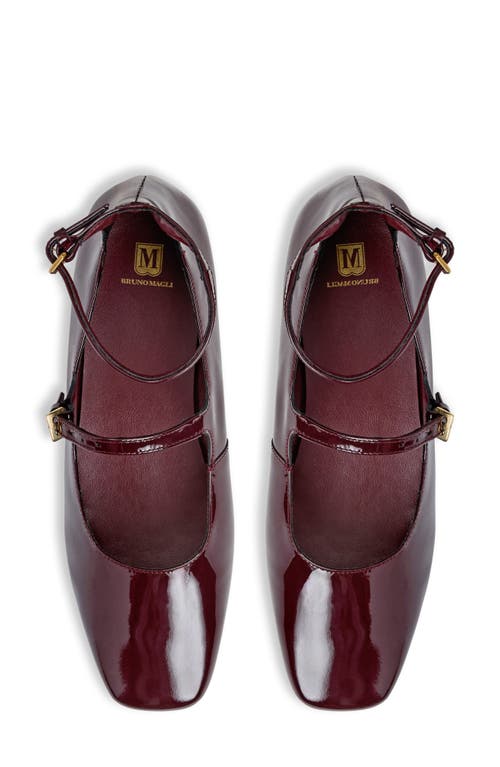 Bruno Magli Melanie Ankle Strap Flat In Burgundy