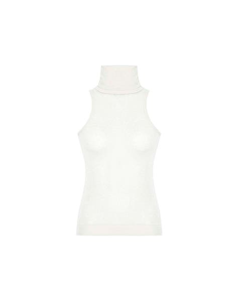 Nomia Sheer Knit Sleeveless Turtleneck
