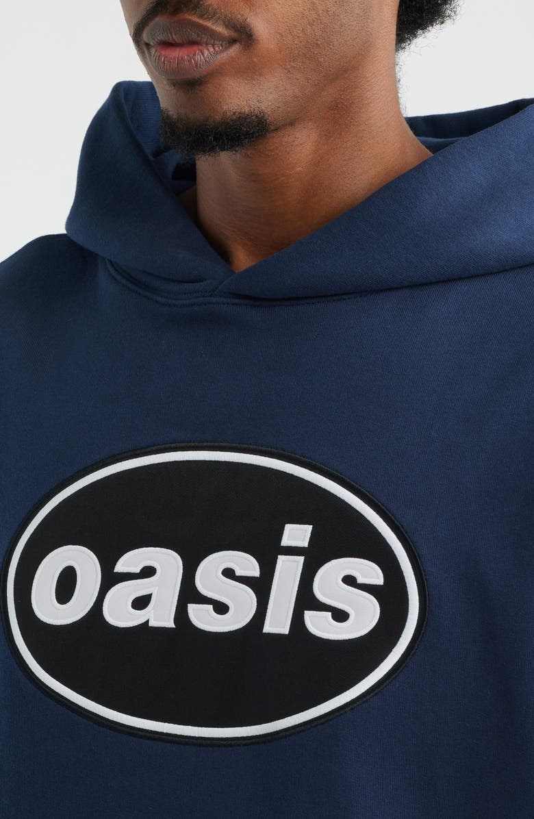 PLEASURES Knebworth Graphic French Terry Hoodie, Alternate, color, Navy