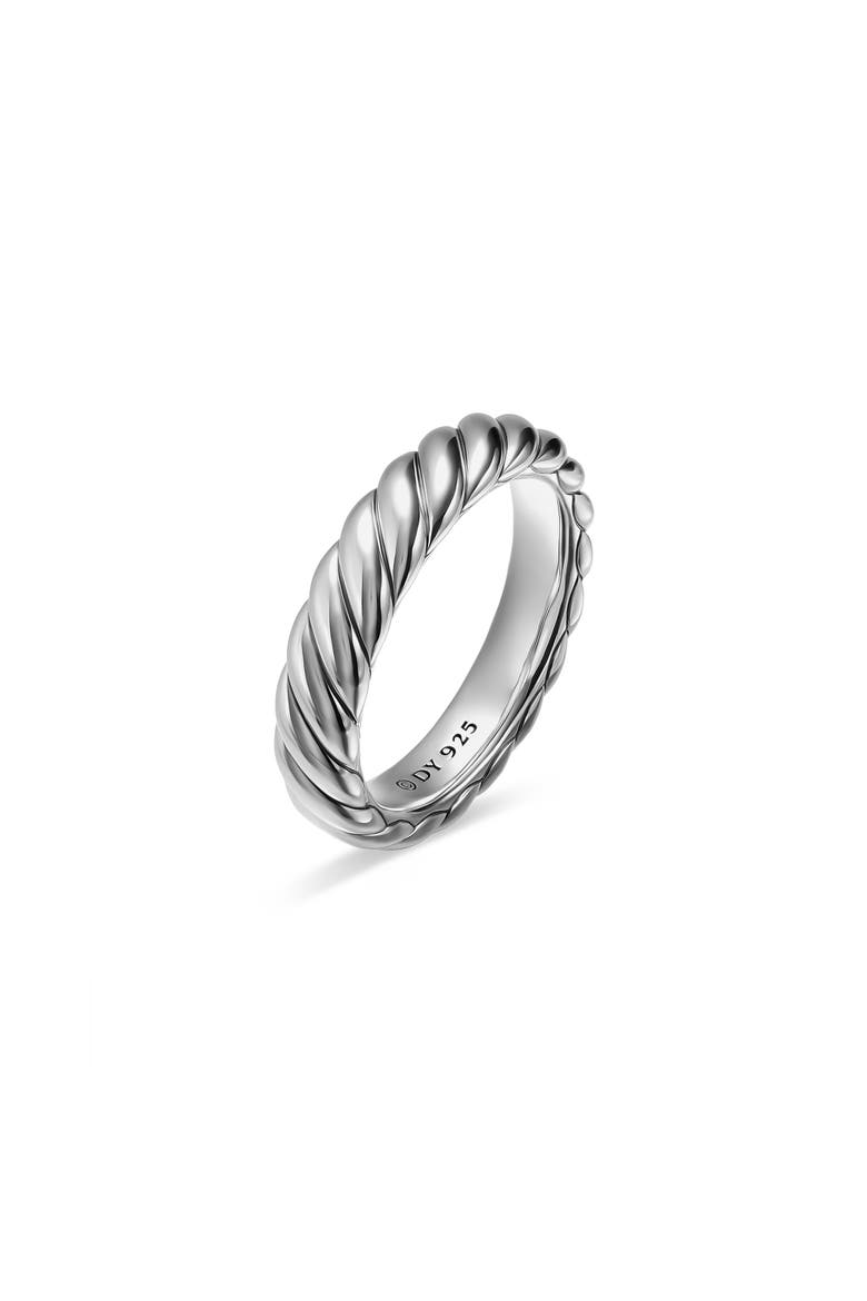 Sculpted Cable Band Ring in Sterling Silver, Alternate, color, SILVER