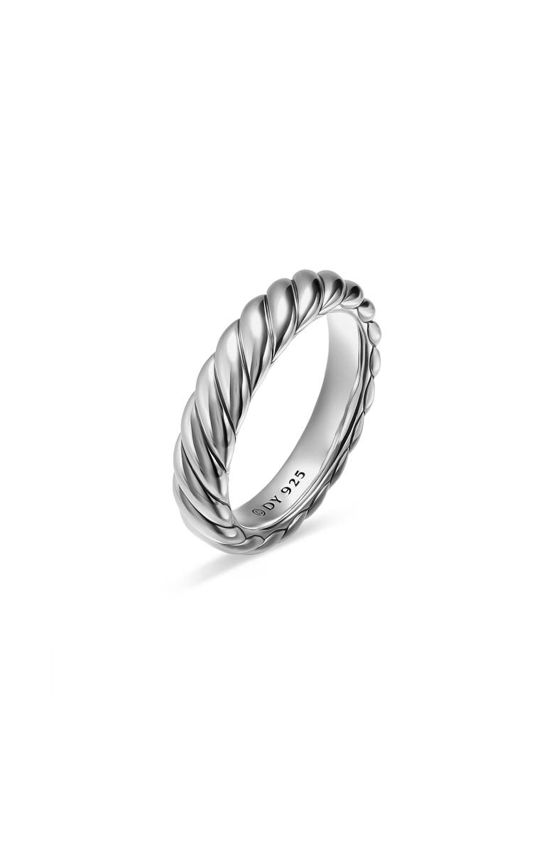 David Yurman Sculpted Cable Band Ring in Sterling Silver, Alternate, color, Silver