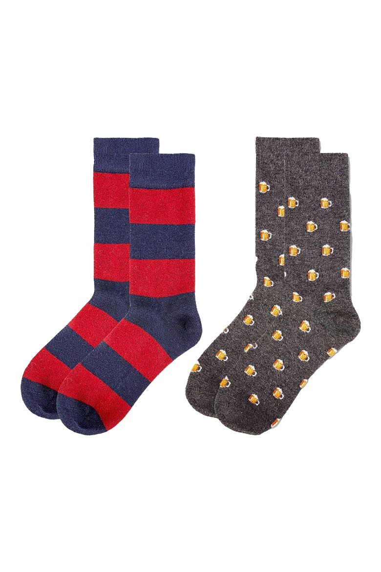 Assorted 2-Pack Crew Socks, Alternate, color, BLUE