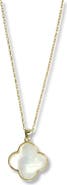 Argento Vivo Sterling Silver Mother-of-Pearl Clover Pendant Necklace