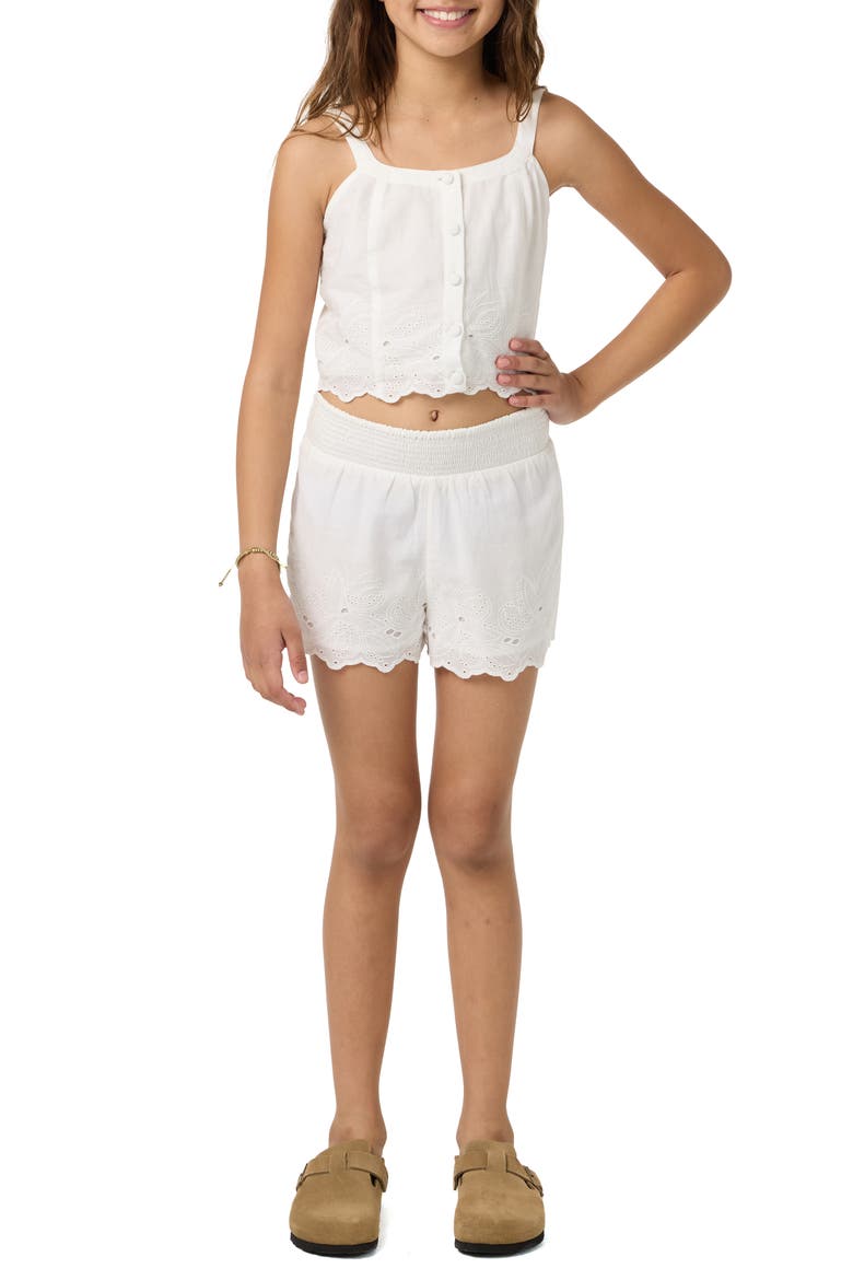 Kids' Annalee Eyelet Embroidered Shorts, Alternate, color, WHITE