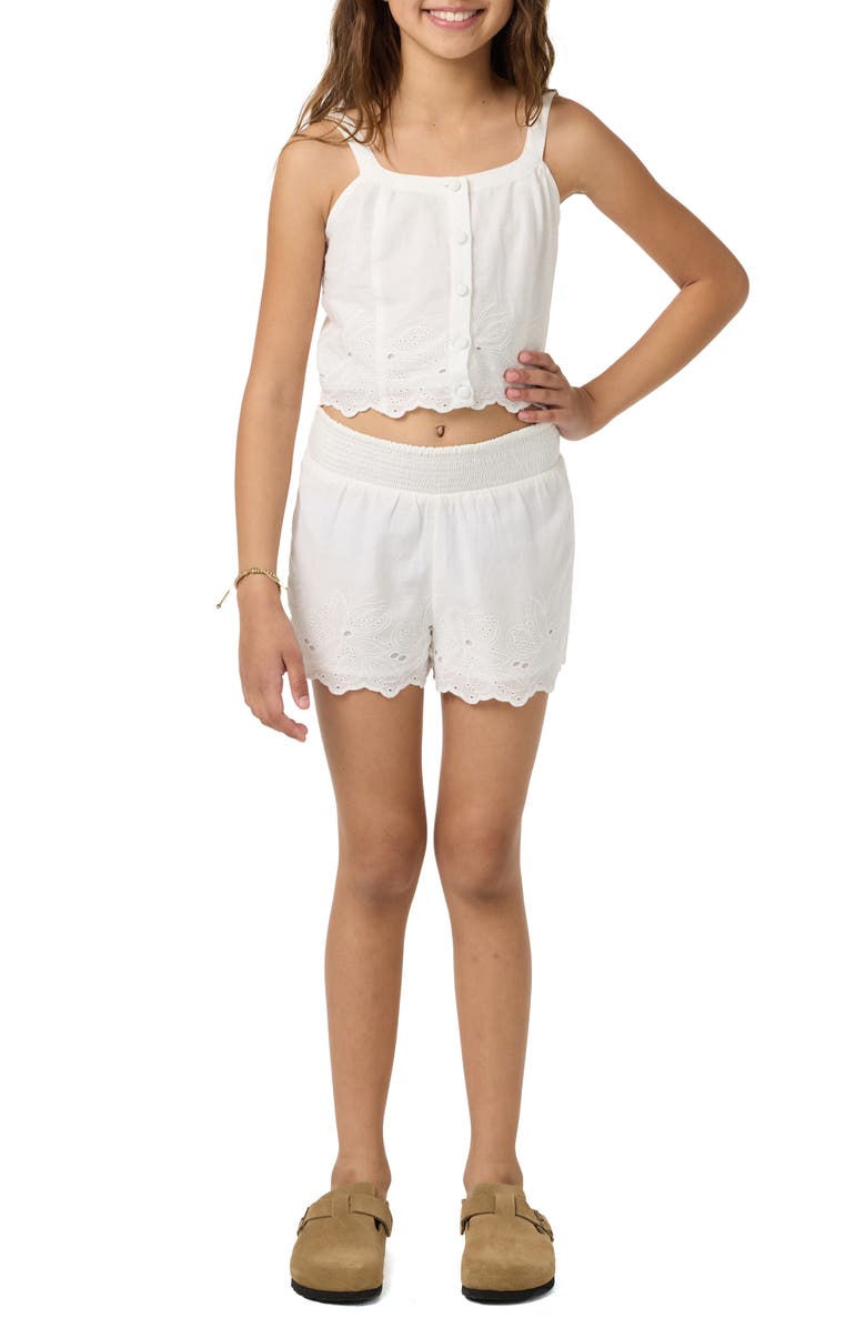 O'Neill Kids' Annalee Eyelet Embroidered Shorts, Alternate, color, White