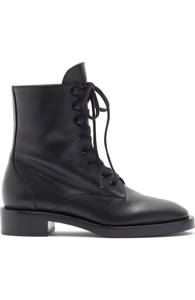 Stuart Weitzman Sondra Lace-Up Combat Boot, Alternate, color, Black