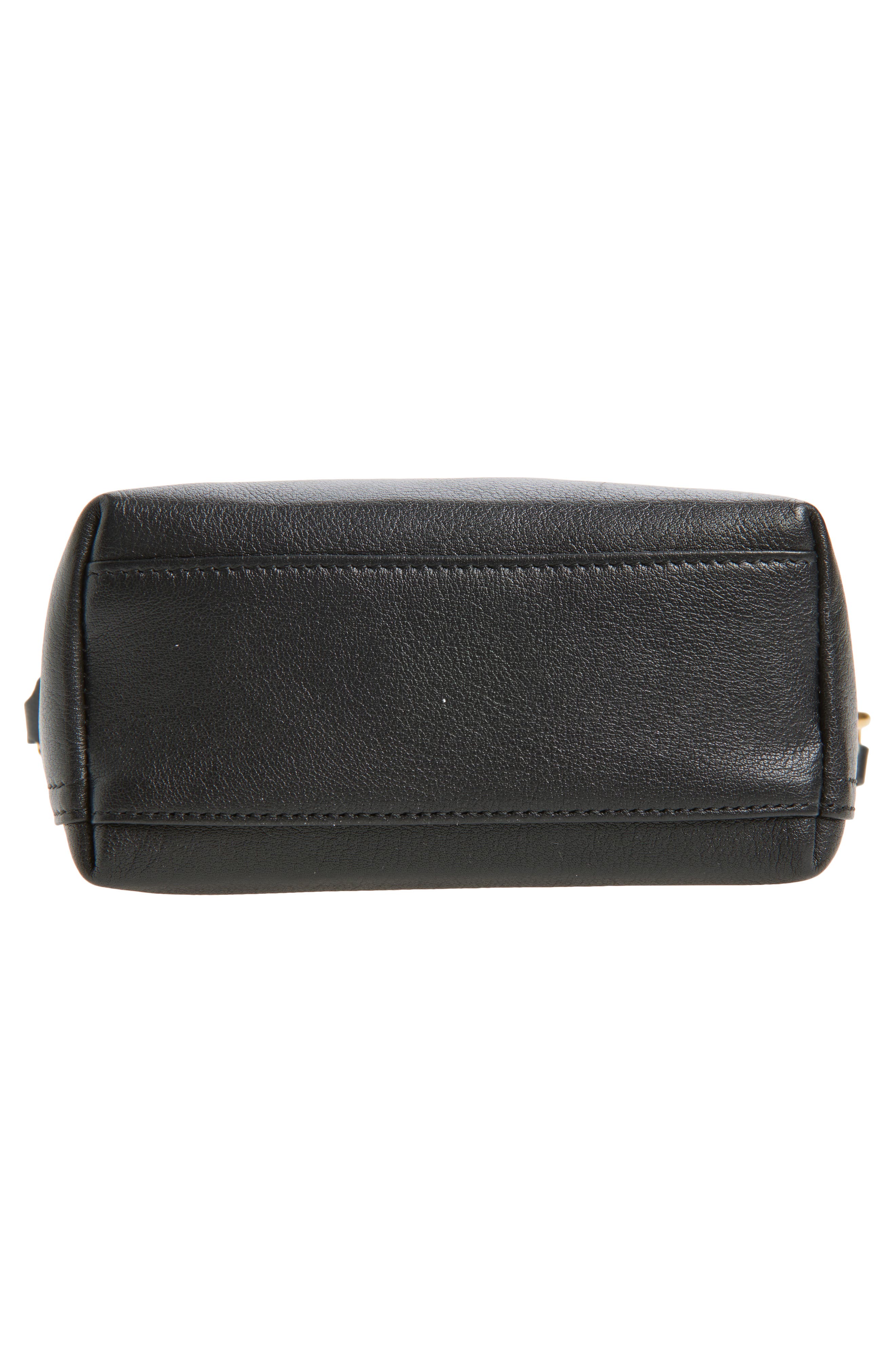 Burberry Mini B Clip LeatherBucket Bag, Alternate, color, Black