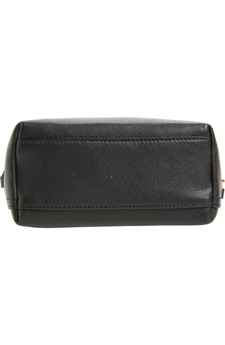 Burberry Mini B Clip LeatherBucket Bag, Alternate, color, Black