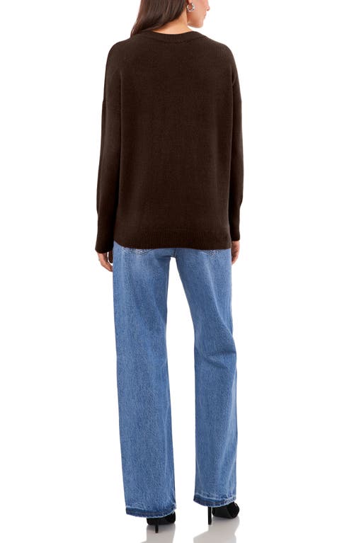 Vince Camuto Drop Shoulder V-neck Sweater In Brown