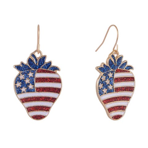American Flag Strawberry Earrings