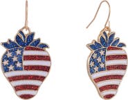 Hallmark American Flag Strawberry Earrings