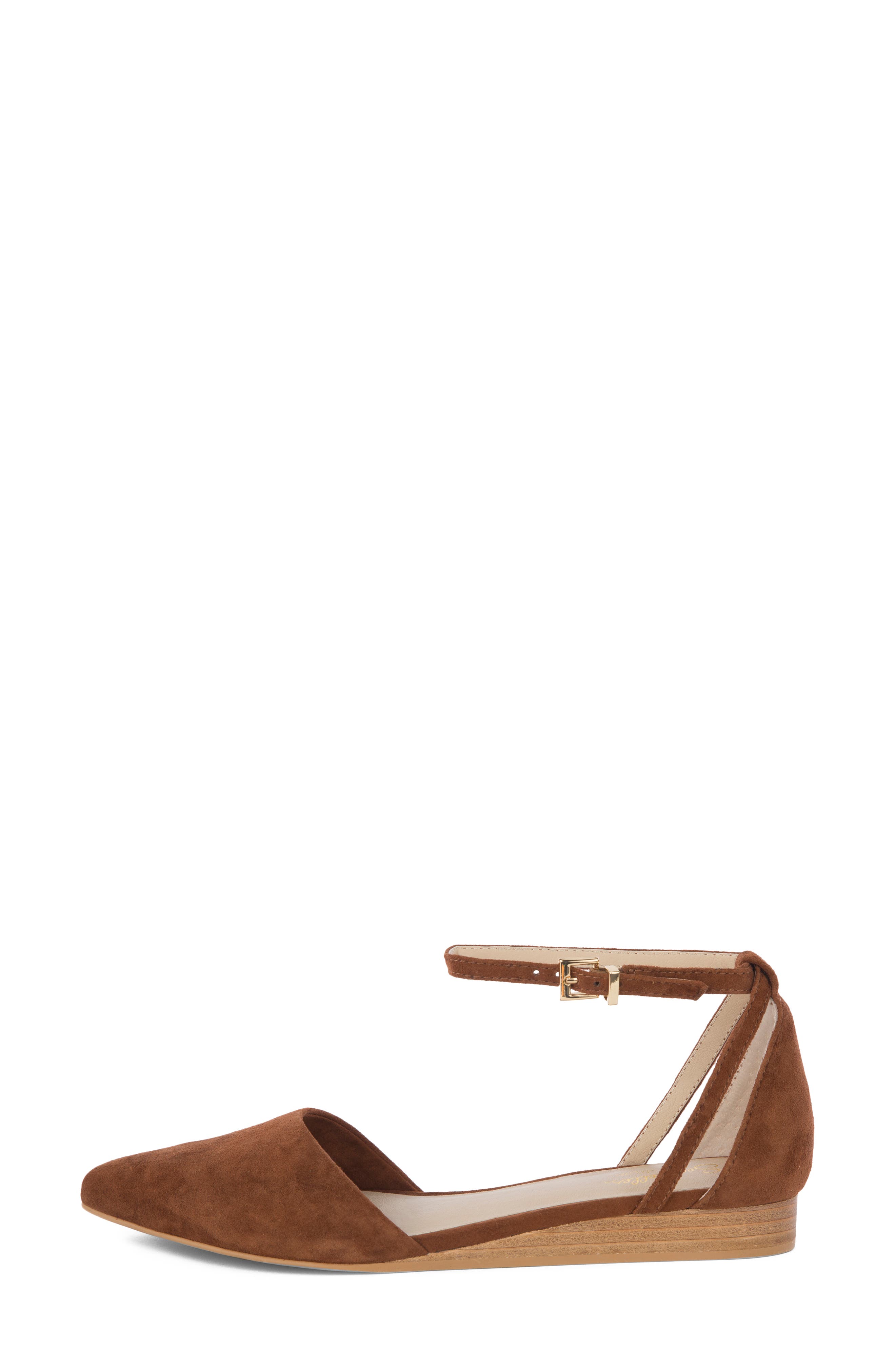 Plateau Ankle Strap Flat, Alternate, color, WHISKEY SUEDE