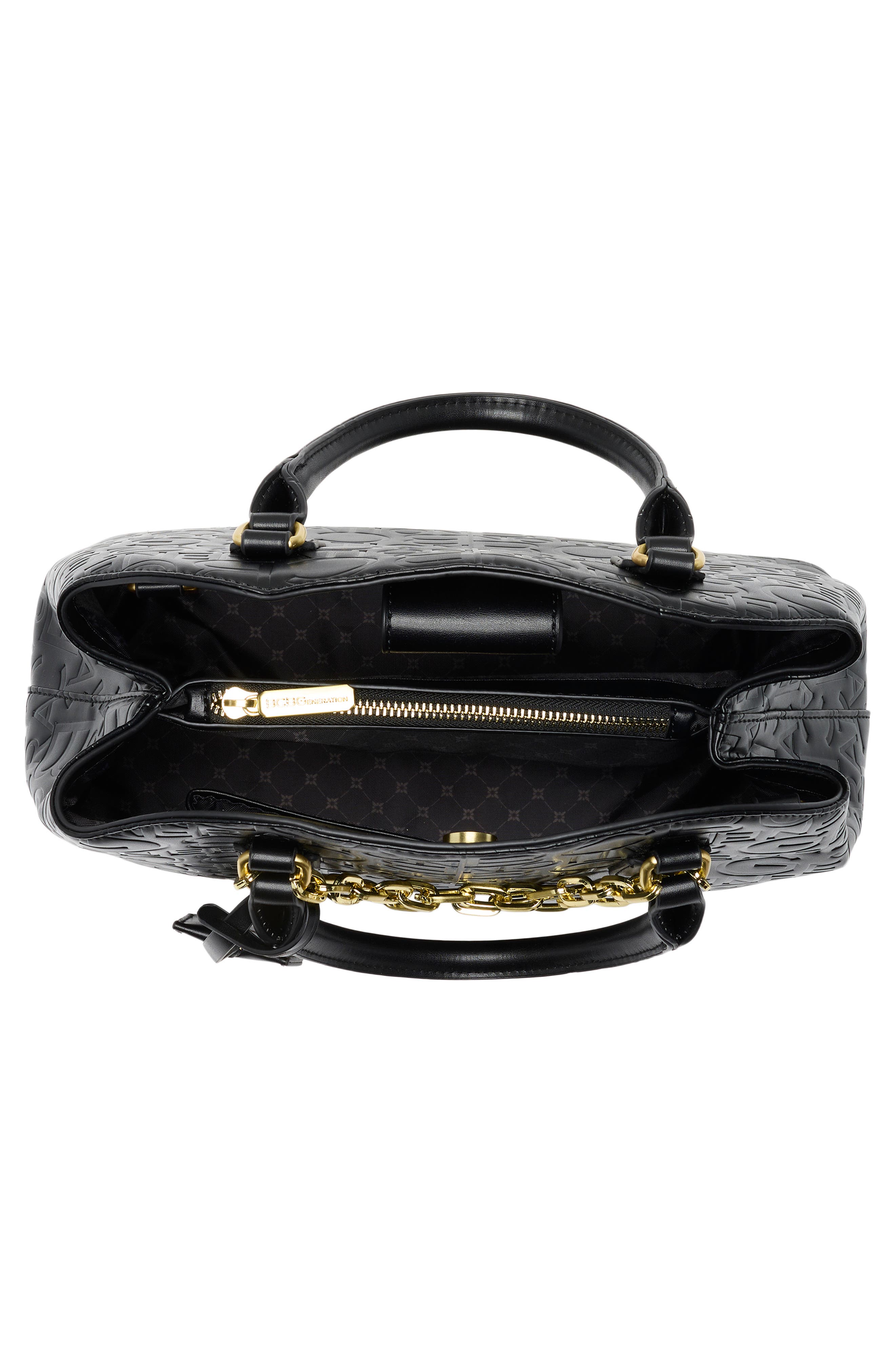 BCBG Debossed Triple Compartment Satchel, Alternate, color, 