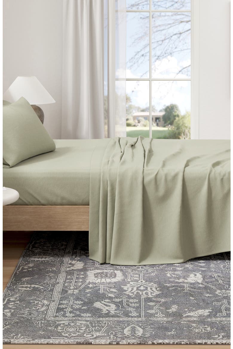 Cotton Jersey Knit Sheet Set, Alternate, color, HEATHERED OLIVE