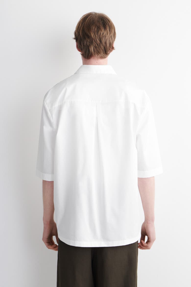Short-Sleeved Cotton Shirt, Alternate, color, WHITE