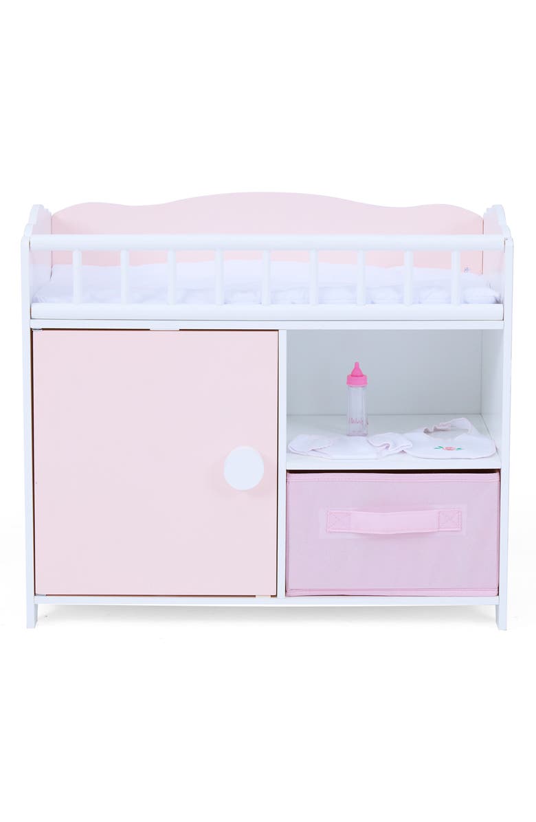 Teamson Kids Olivia's Little World Aurora Doll Changing Table/Bed Set, Main, color, Pink