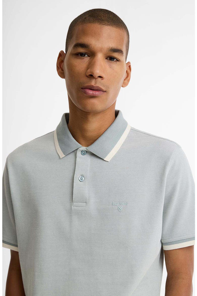 Barnard Contrast Collar Cotton Piqué Polo, Alternate, color, DUSTY SLATE