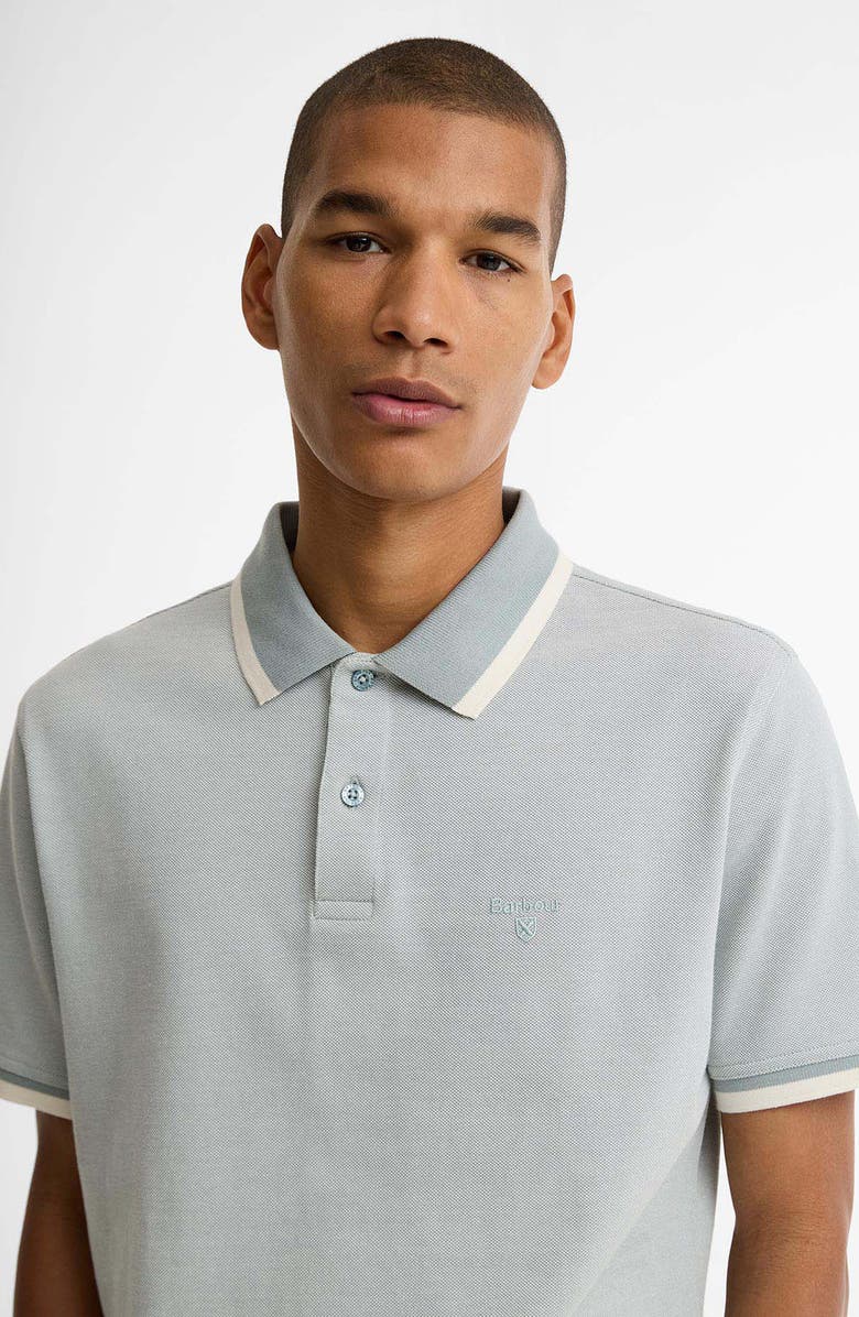 Barbour Barnard Contrast Collar Cotton Piqué Polo, Alternate, color, Dusty Slate