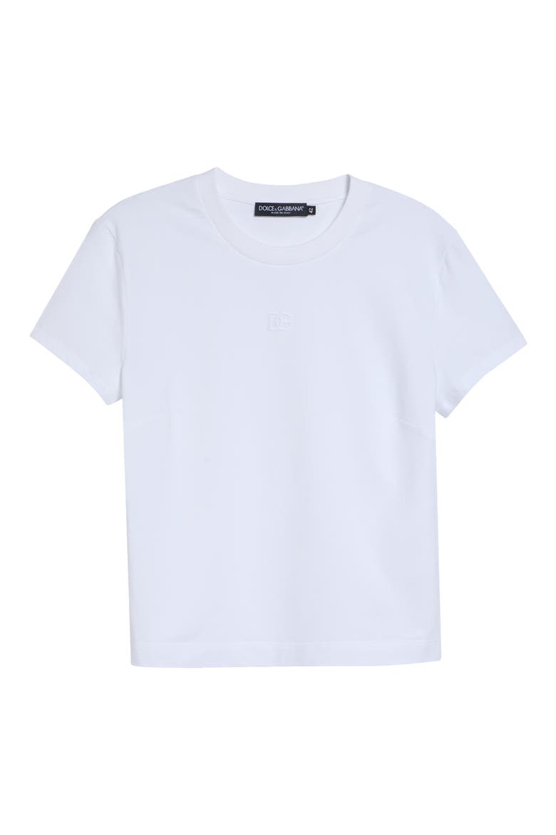 Embroidered Logo Jersey T-Shirt, Alternate, color, W0800 BIANCO OTTICO