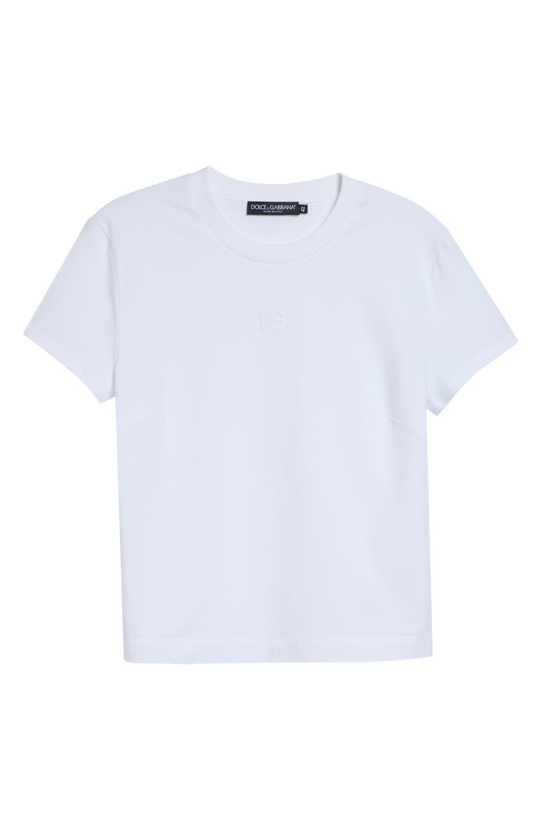 Dolce&Gabbana Embroidered Logo Jersey T-Shirt, Alternate, color, W0800 Bianco Ottico