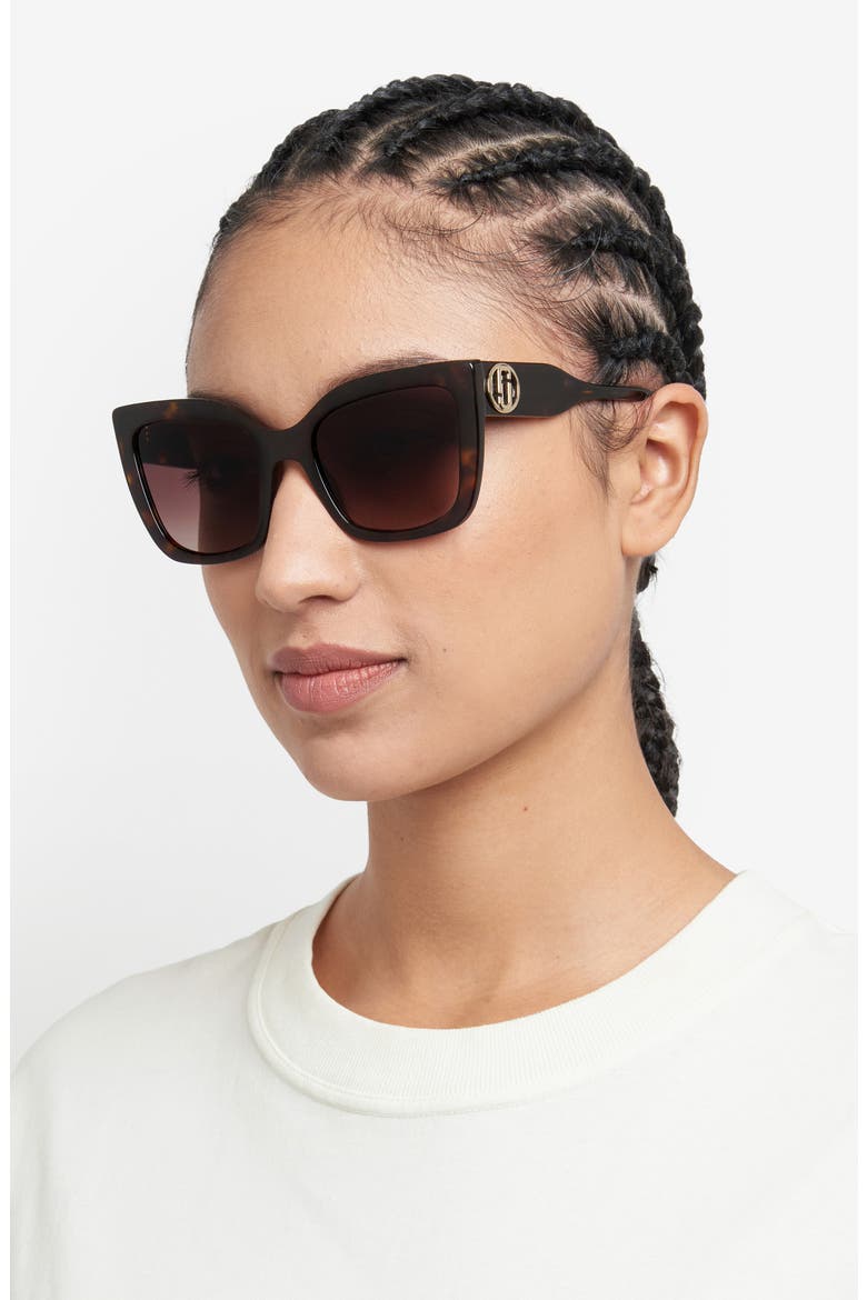 54mm Gradient Cat Eye Sunglasses, Alternate, color, HAVANA/ BROWN