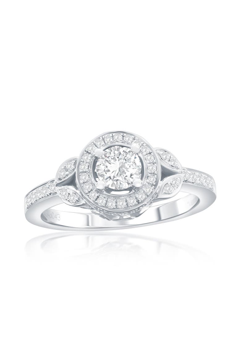 14K White Gold 0.34ct White Diamond & 0.43cttw Diamond Ring, Main, color, White Gold