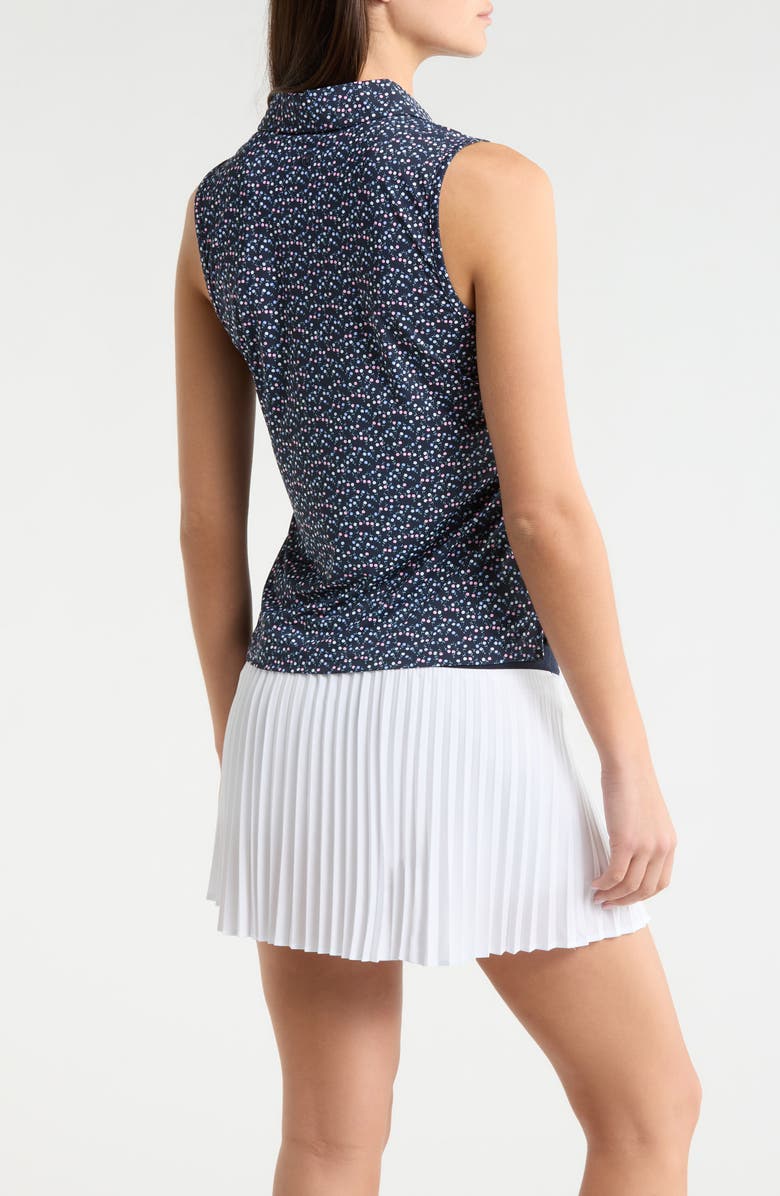 G/FORE Aye Poppy Silky Tech Sleeveless Polo, Alternate, color, Azul / Twilight